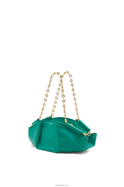 Loewe zincirli parlak napa dana derisinden küçük paseo çanta 02600403 kadınlar Zümrüt yeşili