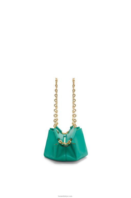 Loewe zincirli parlak napa dana derisinden küçük paseo çanta 02600403 kadınlar Zümrüt yeşili