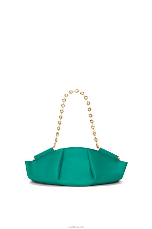 Loewe zincirli parlak napa dana derisinden küçük paseo çanta 02600403 kadınlar Zümrüt yeşili