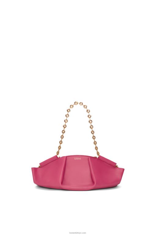 Loewe zincirli parlak napa dana derisinden küçük paseo çanta 02600420 kadınlar eflatun