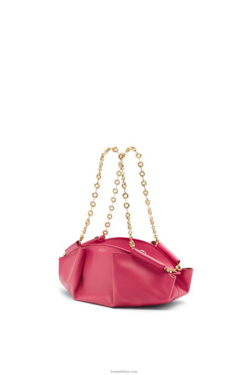Loewe zincirli parlak napa dana derisinden küçük paseo çanta 02600420 kadınlar eflatun