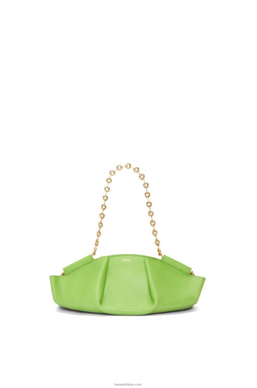 Loewe zincirli parlak napa dana derisinden küçük paseo çanta 02600422 kadınlar elma yeşili