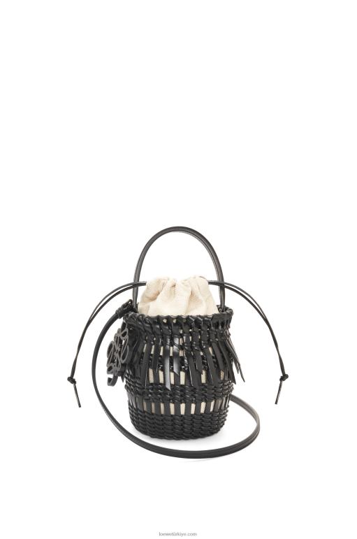 Loewe dana derisinden küçük püsküllü kova çantası 0260088 kadınlar siyah