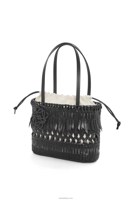 Loewe dana derisinden püsküllü kare sepet çanta 0260091 kadınlar siyah