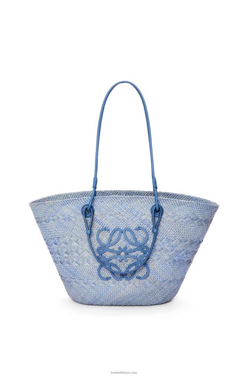 Loewe iraca palmiye ve dana derisinden anagram sepet çantası 026001 kadınlar kot mavisi