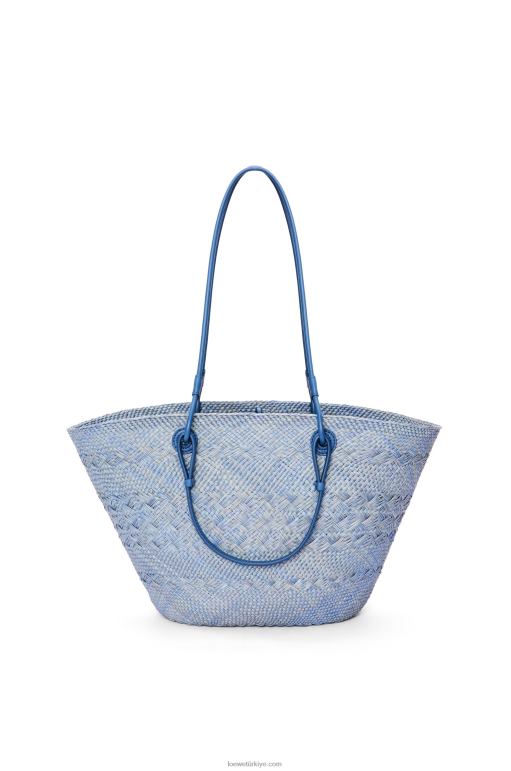 Loewe iraca palmiye ve dana derisinden anagram sepet çantası 026001 kadınlar kot mavisi