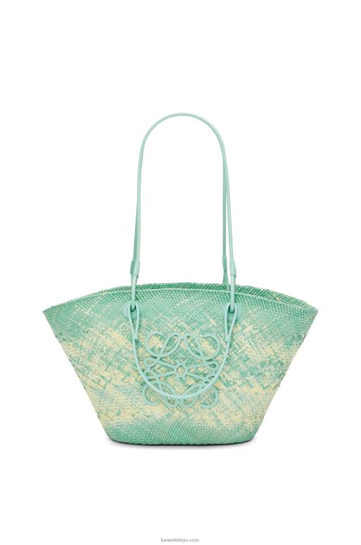 Loewe iraca palmiye ve dana derisinden anagram sepet çantası 0260055 kadınlar taze nane
