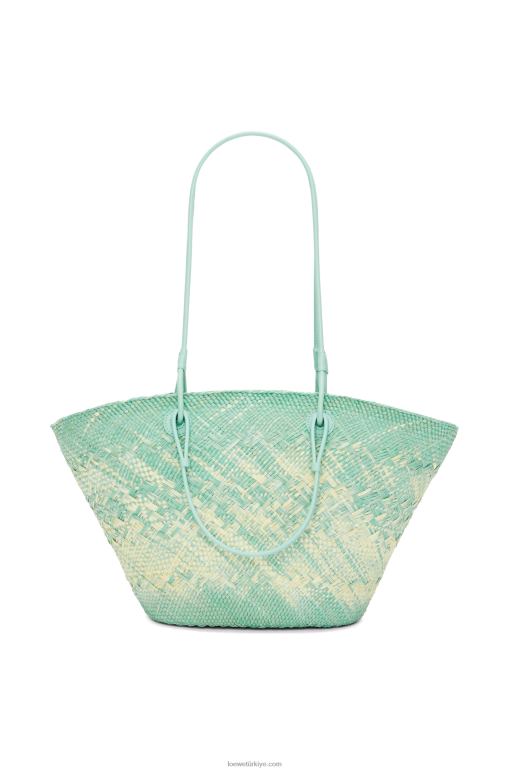 Loewe iraca palmiye ve dana derisinden anagram sepet çantası 0260055 kadınlar taze nane