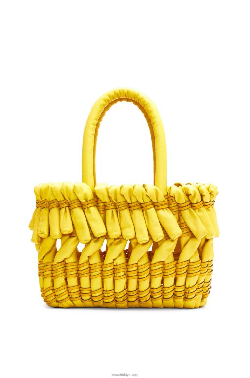 Loewe napa kuzu derisinden küçük boru sepet 0260092 kadınlar sarı