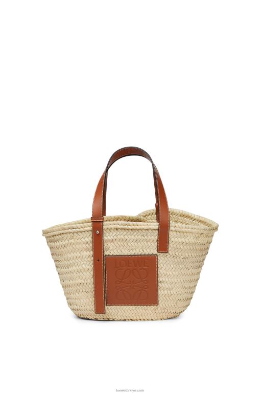 Loewe palmiye yaprağı ve dana derisinden sepet çanta 0260021 kadınlar doğal/ten rengi