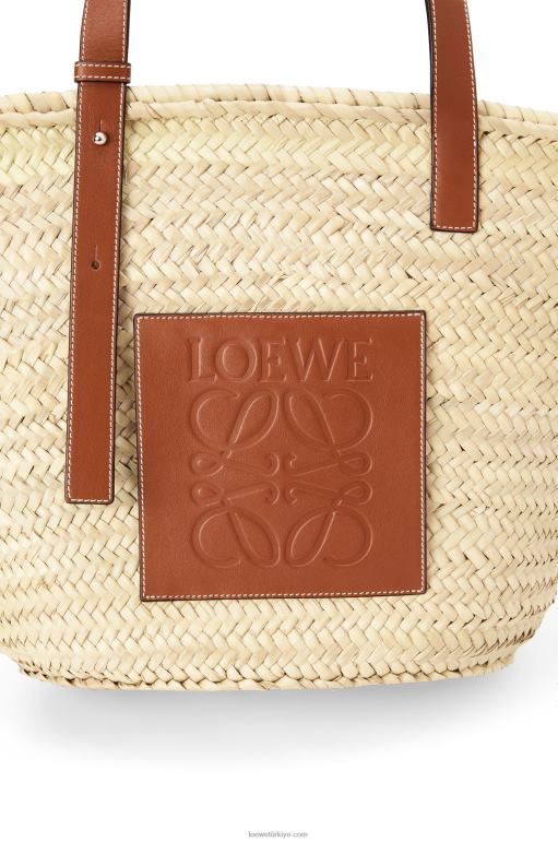 Loewe palmiye yaprağı ve dana derisinden sepet çanta 0260021 kadınlar doğal/ten rengi