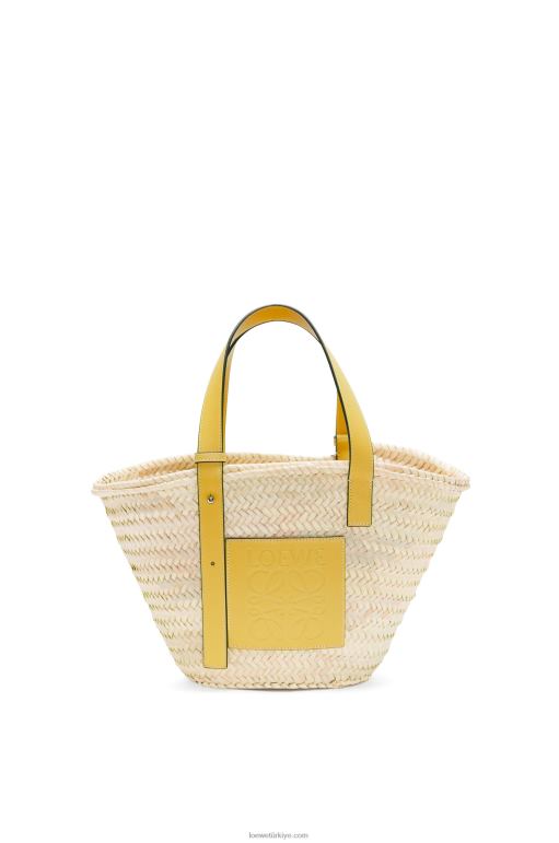 Loewe palmiye yaprağı ve dana derisinden sepet çanta 0260051 kadınlar koyu sarı