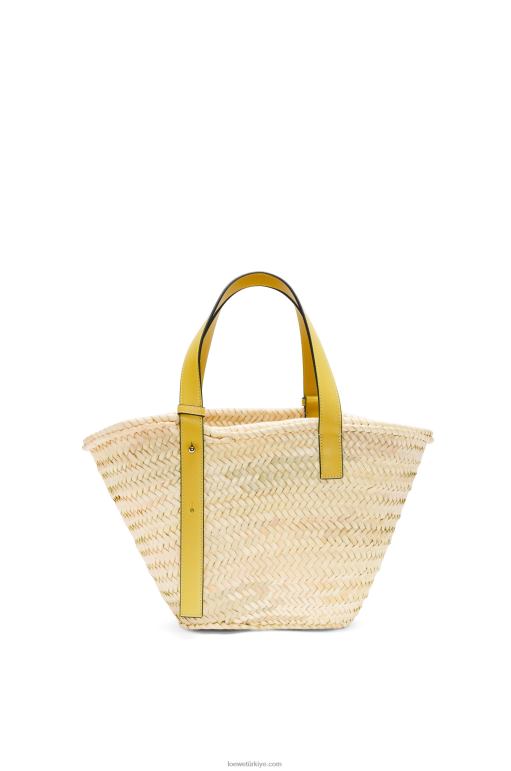 Loewe palmiye yaprağı ve dana derisinden sepet çanta 0260051 kadınlar koyu sarı