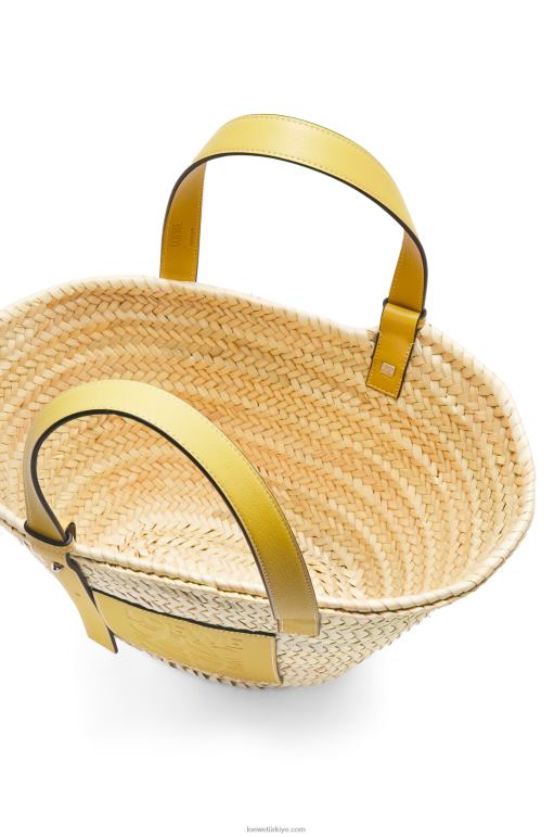 Loewe palmiye yaprağı ve dana derisinden sepet çanta 0260051 kadınlar koyu sarı