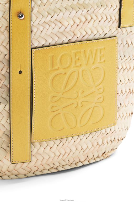 Loewe palmiye yaprağı ve dana derisinden sepet çanta 0260051 kadınlar koyu sarı
