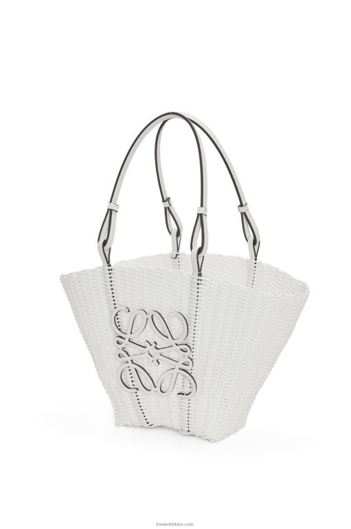 Loewe plastik ve dana derisinden deniz kızı sepet çantası 0260059 kadınlar beyaz