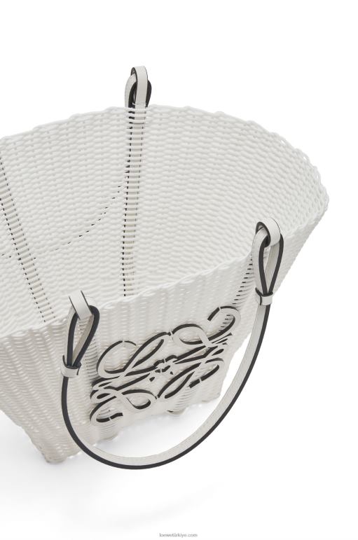 Loewe plastik ve dana derisinden deniz kızı sepet çantası 0260059 kadınlar beyaz