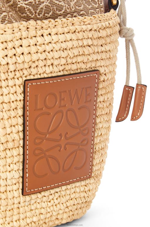 Loewe rafya, anagram jakar ve dana derisinden poşet çanta 0260036 kadınlar doğal/ten rengi