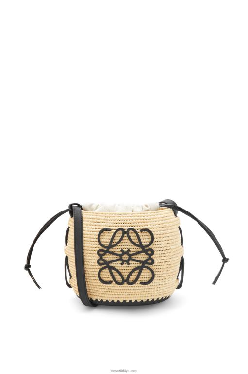 Loewe rafya ve kauçuktan arı kovanı çantası 0260044 kadınlar doğal/siyah