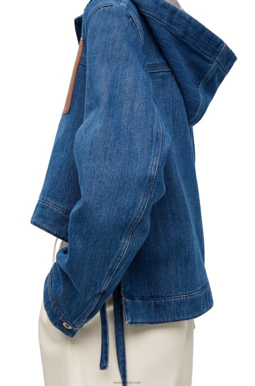 Loewe Kısaltılmış denim iş giysisi ceketi 026001162 kadınlar Mavi kırmızı