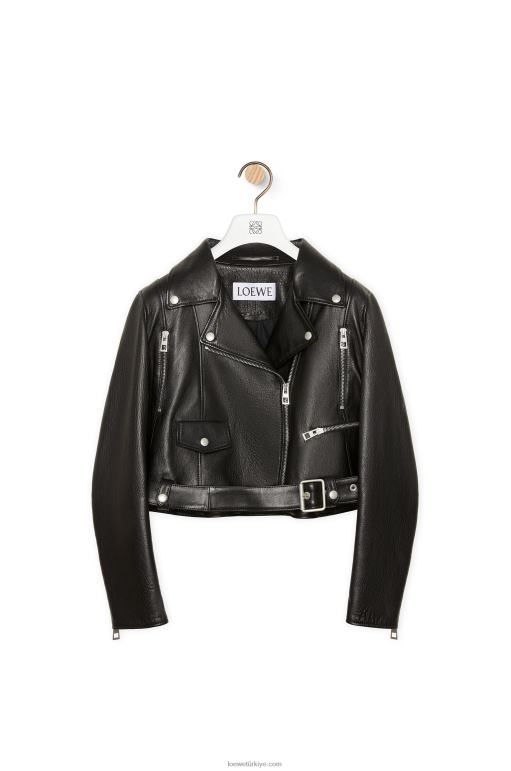 Loewe Nappa antoryum motorcu ceketi 026001110 kadınlar siyah/çok renkli