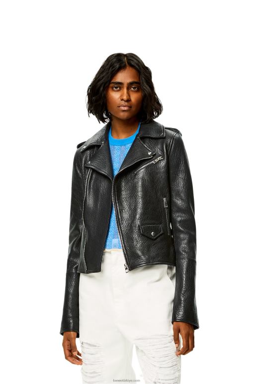 Loewe Nappa\'da motorcu ceketi 026001137 kadınlar siyah