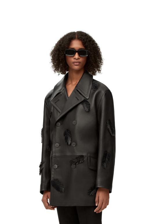 Loewe Nappa\'da uluyan tavuskuşu 026001107 kadınlar siyah