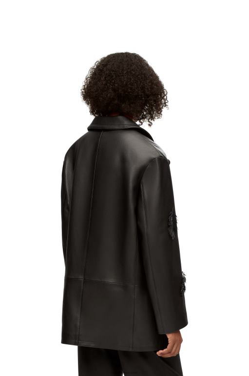 Loewe Nappa\'da uluyan tavuskuşu 026001107 kadınlar siyah