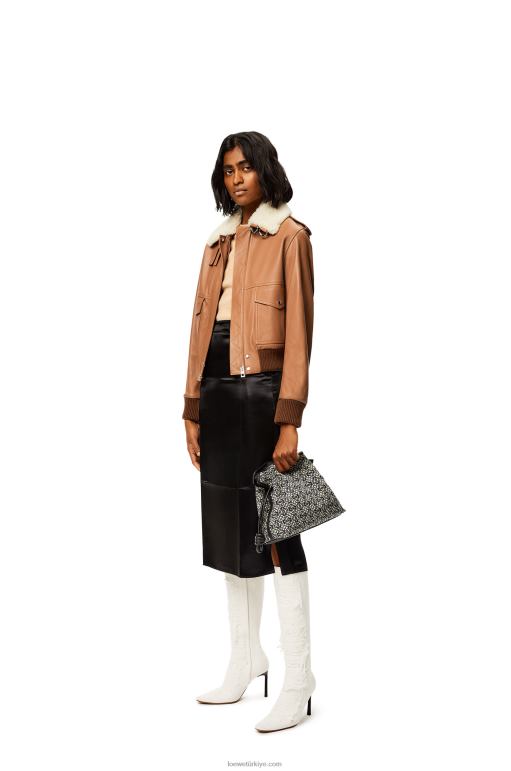 Loewe Nappa havacı ceketi 026001158 kadınlar şekerleme/beyaz