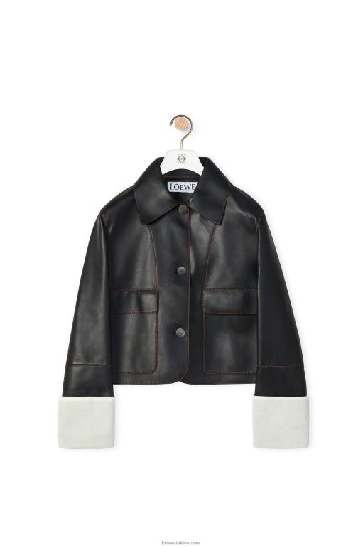 Loewe Nappa kuzu derisinden kıvrık ceket 026001134 kadınlar siyah