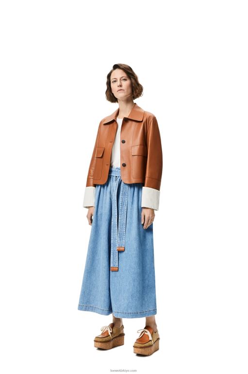 Loewe Nappa kuzu derisinden kıvrık ceket 026001136 kadınlar bronzlaşmak