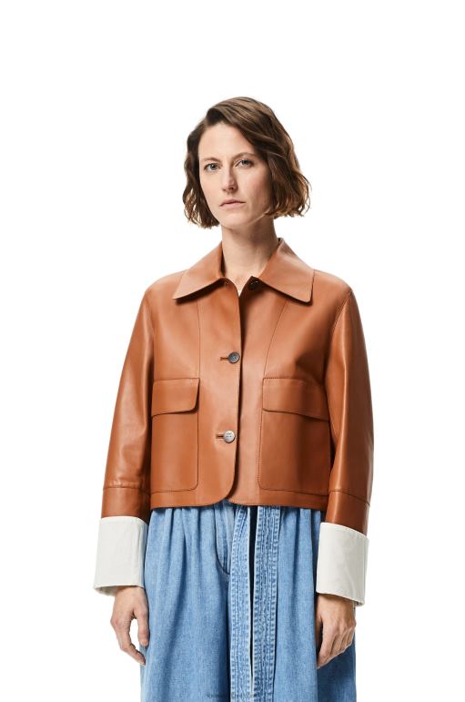 Loewe Nappa kuzu derisinden kıvrık ceket 026001136 kadınlar bronzlaşmak