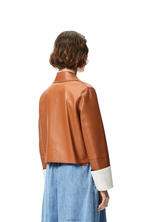 Loewe Nappa kuzu derisinden kıvrık ceket 026001136 kadınlar bronzlaşmak