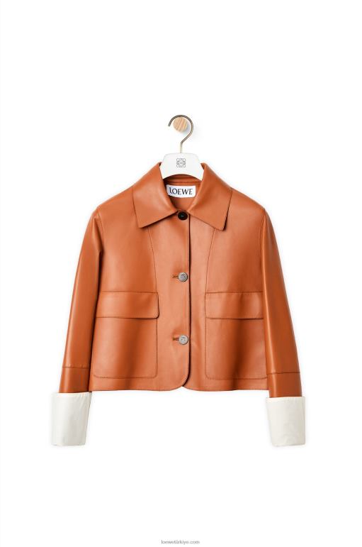 Loewe Nappa kuzu derisinden kıvrık ceket 026001136 kadınlar bronzlaşmak