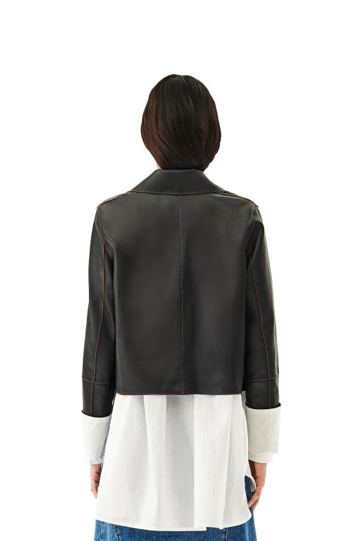 Loewe Nappa kuzu derisinden kıvrık ceket 026001149 kadınlar siyah