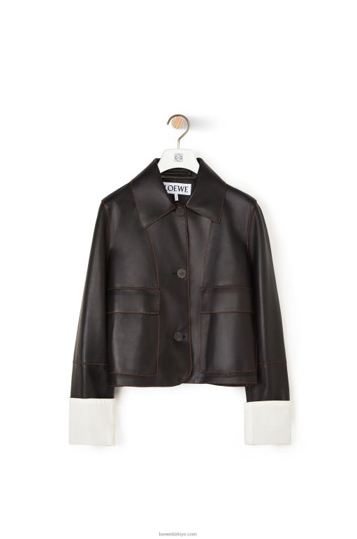 Loewe Nappa kuzu derisinden kıvrık ceket 026001149 kadınlar siyah