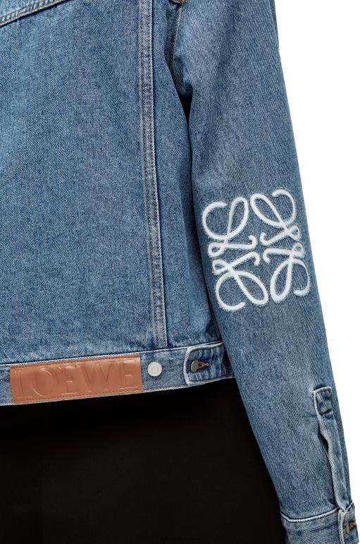 Loewe denim anagram ceket 026001189 kadınlar orta mavi kot