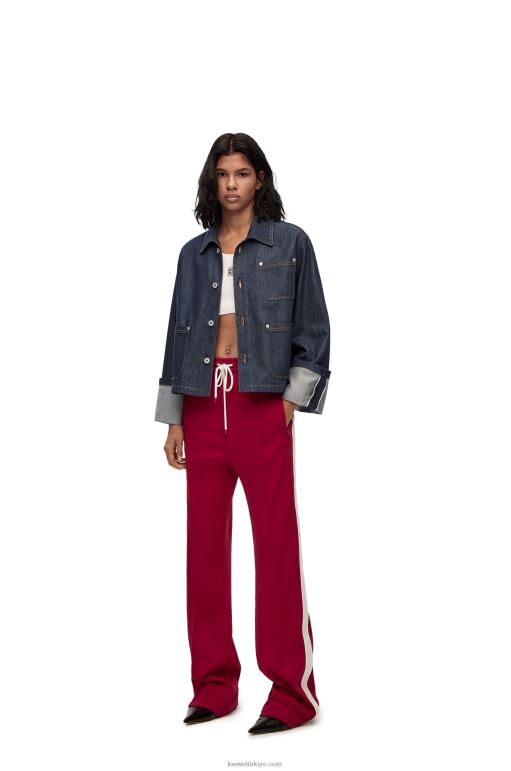 Loewe denim balıkçı kıvrık ceket 026001183 kadınlar ham kot