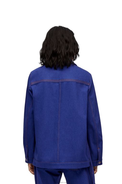 Loewe denim iş kıyafeti ceketi 026001180 kadınlar açık mavi