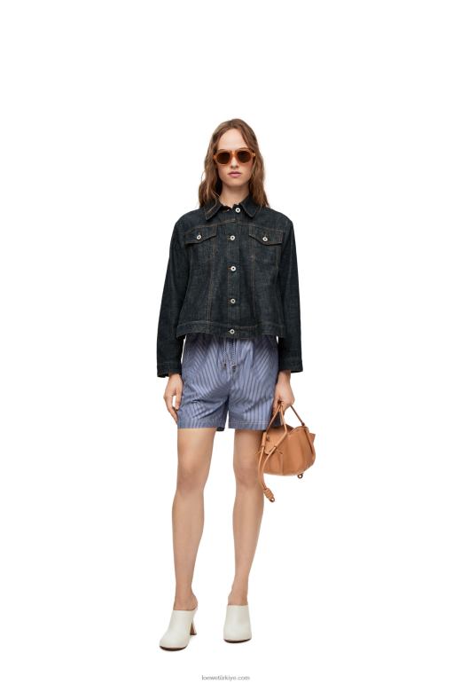 Loewe denim trapez ceket 026001178 kadınlar Mavi kot