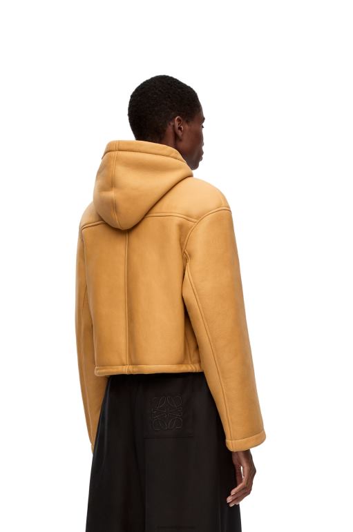 Loewe kürklü kapüşonlu ceket 026001124 kadınlar Beyaz altın