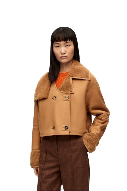 Loewe yünlü kumaştan yeniden yapılandırılmış ceket 026001130 kadınlar çöl/bordo