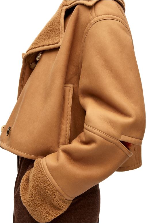 Loewe yünlü kumaştan yeniden yapılandırılmış ceket 026001130 kadınlar çöl/bordo