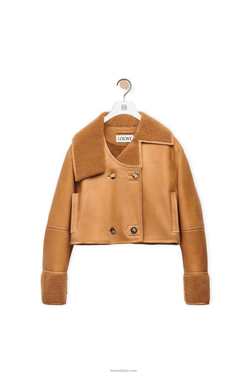 Loewe yünlü kumaştan yeniden yapılandırılmış ceket 026001130 kadınlar çöl/bordo