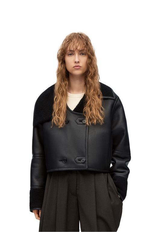 Loewe yünlü kumaştan yeniden yapılandırılmış ceket 026001131 kadınlar siyah