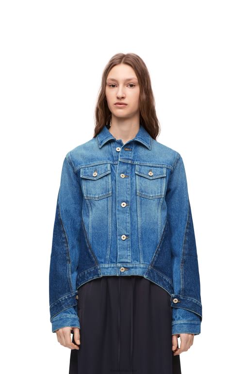 Loewe yeniden yapılandırılmış denim ceket 026001163 kadınlar kot mavisi