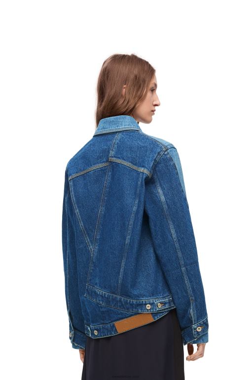 Loewe yeniden yapılandırılmış denim ceket 026001163 kadınlar kot mavisi