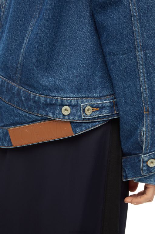 Loewe yeniden yapılandırılmış denim ceket 026001163 kadınlar kot mavisi