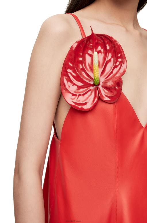 Loewe Nappa antoryum askılı elbise 026001065 kadınlar kırmızı