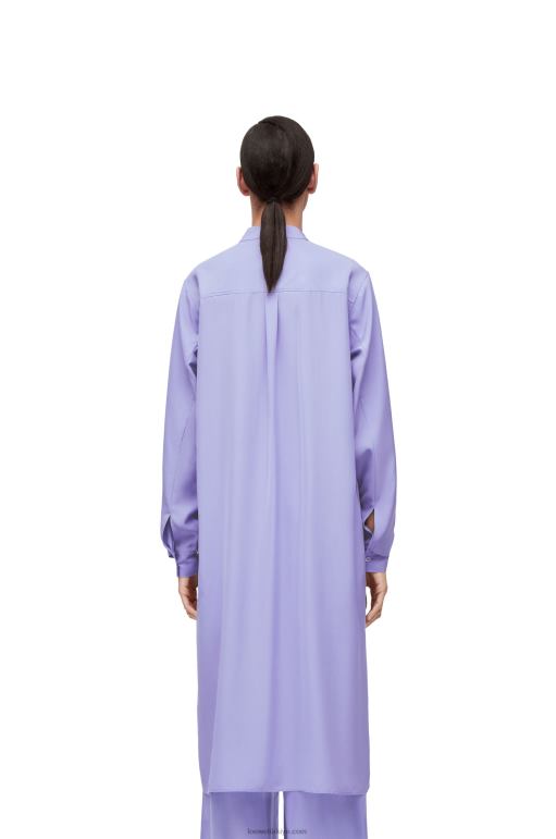 Loewe ipek kumaştan anagram tunik elbise 026001075 kadınlar leylak